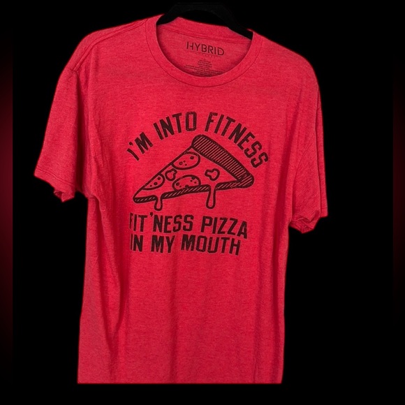 Hybrid Apparel Other - Hybrid Funny Pizza Fitness T Shirt Red L